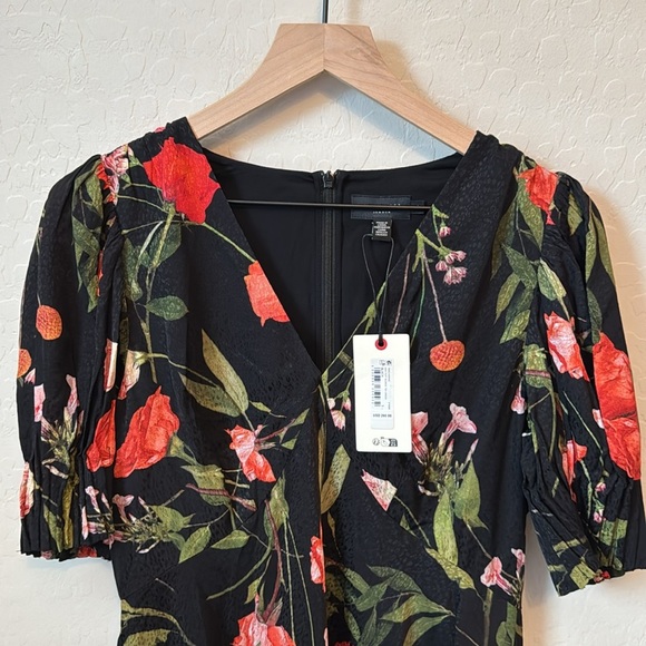 NWT Ted Baker Sienno Puff Sleeve Floral Jacquard Mini Tea Dress 3 / US 8 - Picture 5 of 13